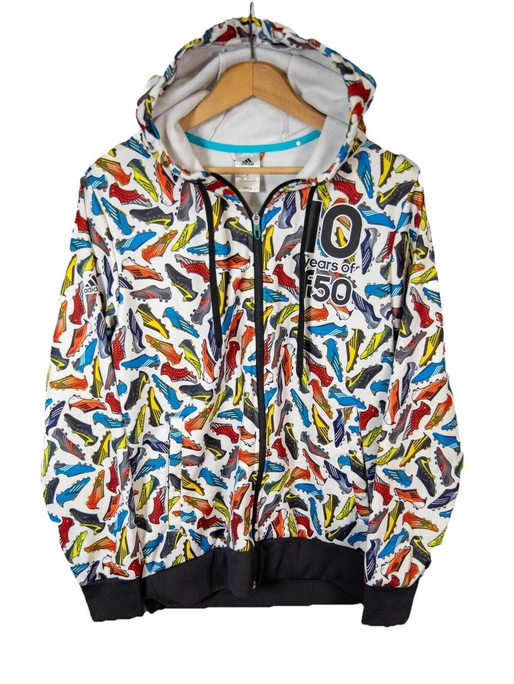 Adidas F50 10 Year Anniversary Jacket Football Boot-Print Zip 2014 Men's L